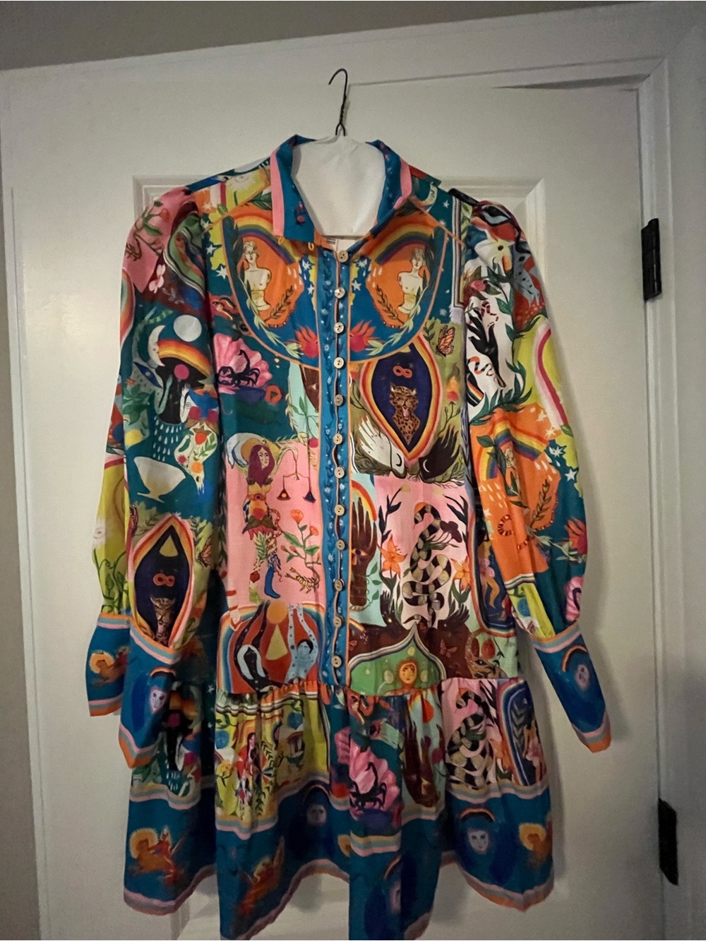 Women's Multicolor Print Maxi Dress - Vibrant Graphic Pattern